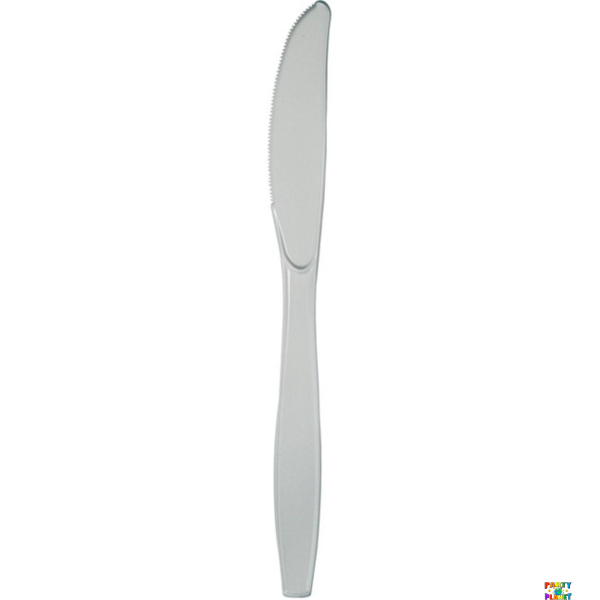 Shimmering Silver Plastic Knives 24ct.