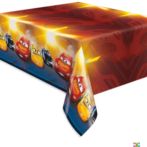 Disney Cars 3 Movie Rectangular Plastic Table Cover 54"x84"