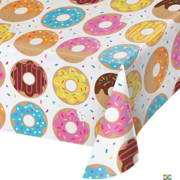 1CT DONUT TIME TABLE COVER PLASTIC AOP 54X102
