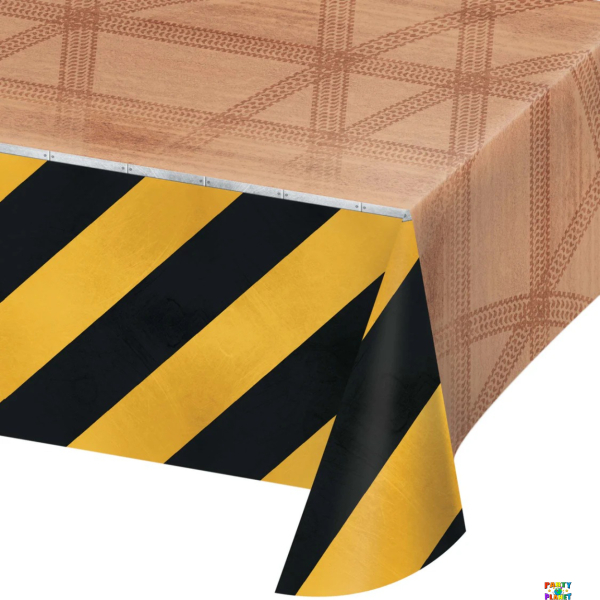 AOP 54 X 102 Big Dig Construction Plastic Table Cover