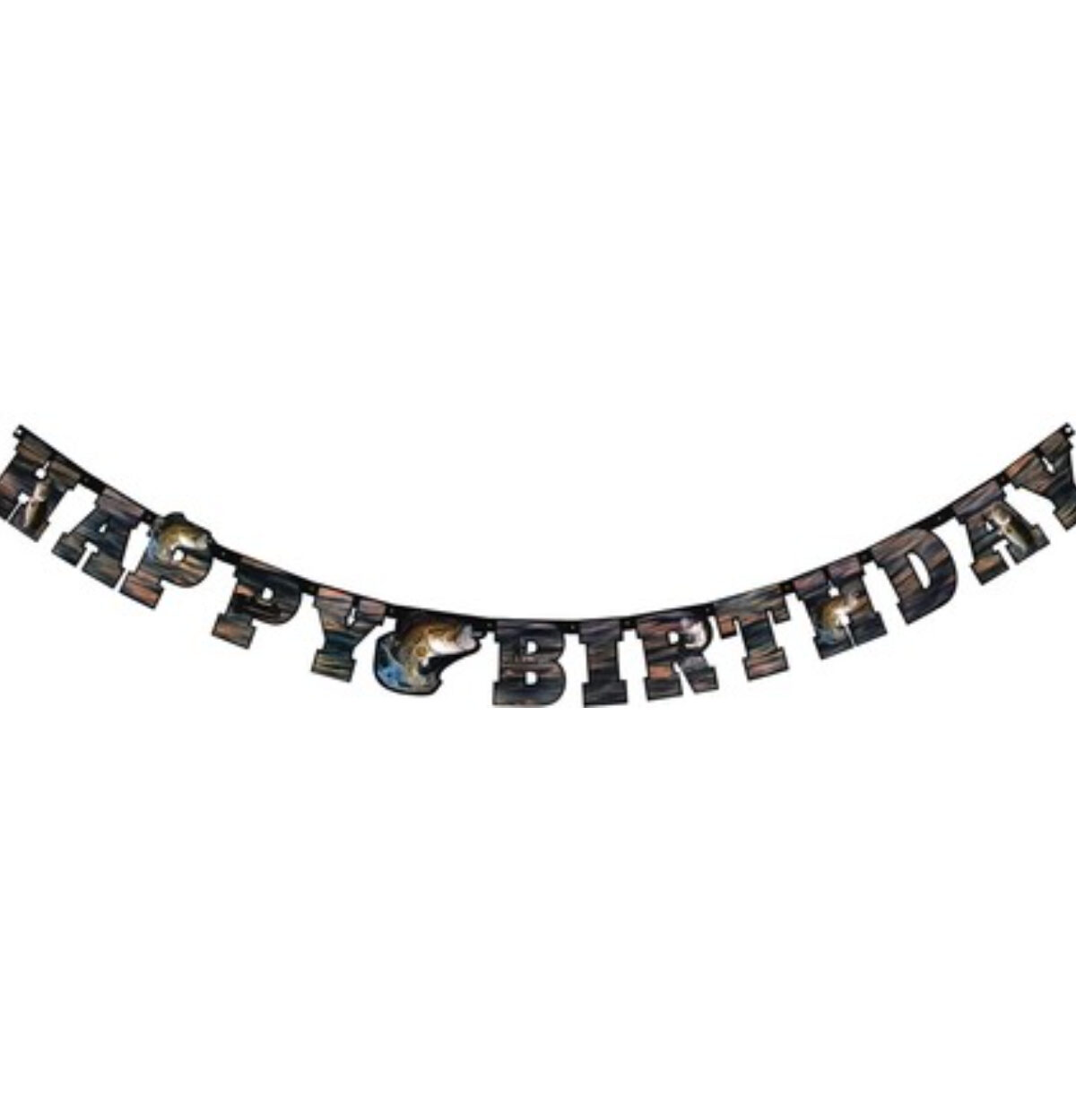 Gone Fishin' Happy Birthday Banner 7ft