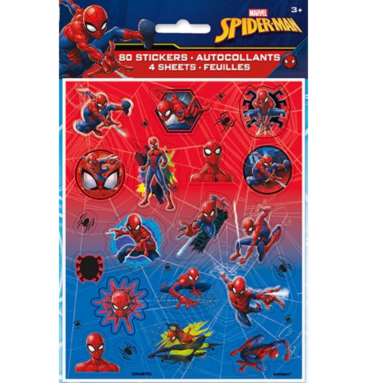 SpiderMan Sticker Sheets 4ct.