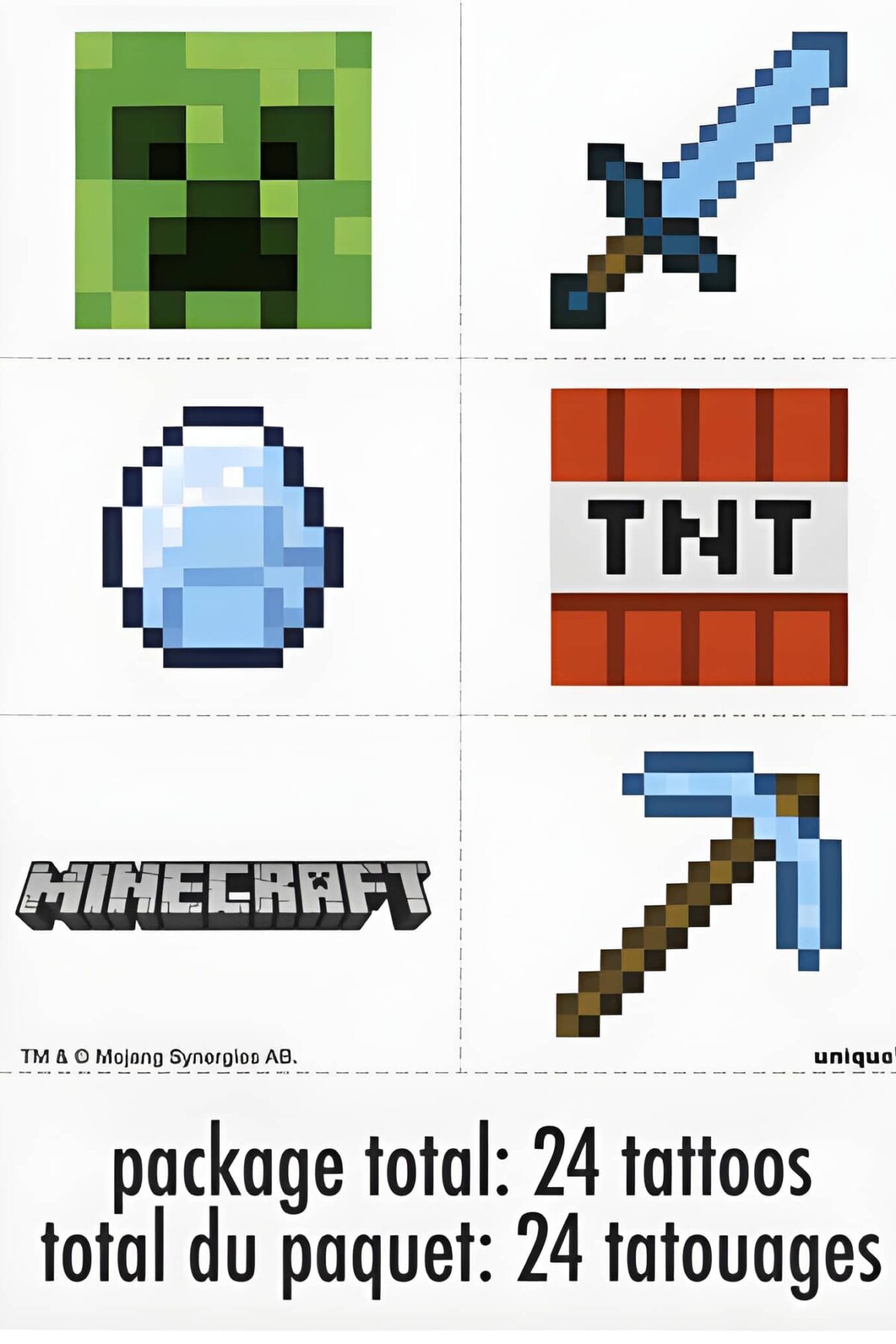 24CT MINECRAFT TATTOOS