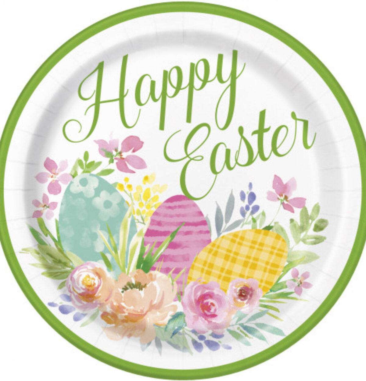 Watercolor Pastel Easter Round 9" Dinner Plates 8ct.