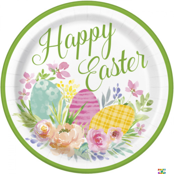 Watercolor Pastel Easter Round 9" Dinner Plates 8ct.