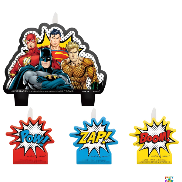 Justice League Birthday Candle Set 4ct