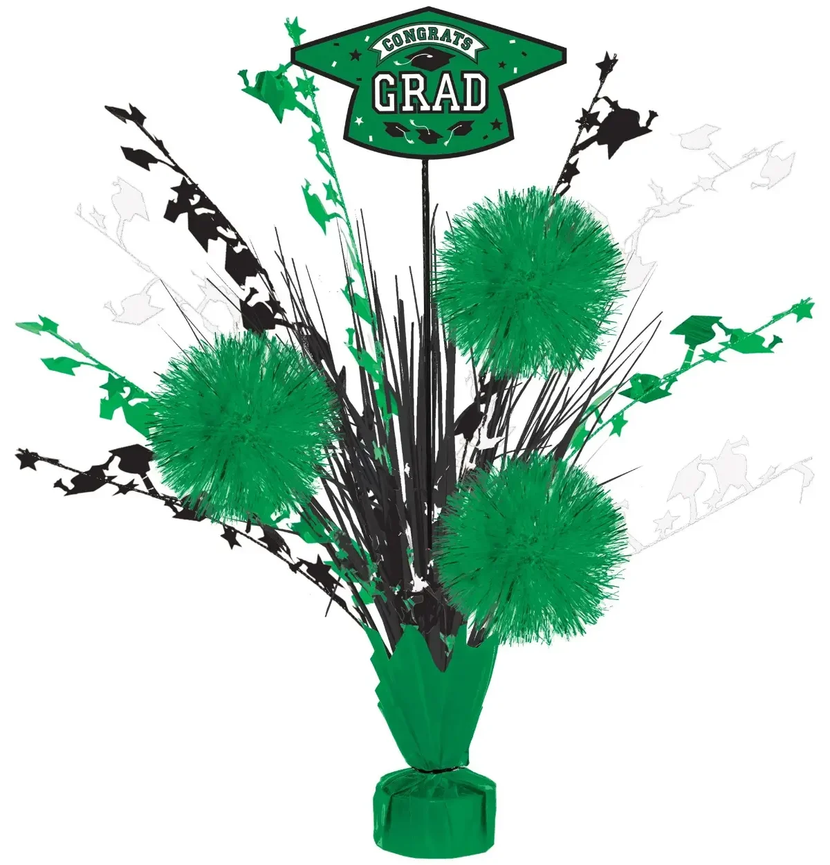 Grad Tinsel Burst Centerpiece - Green