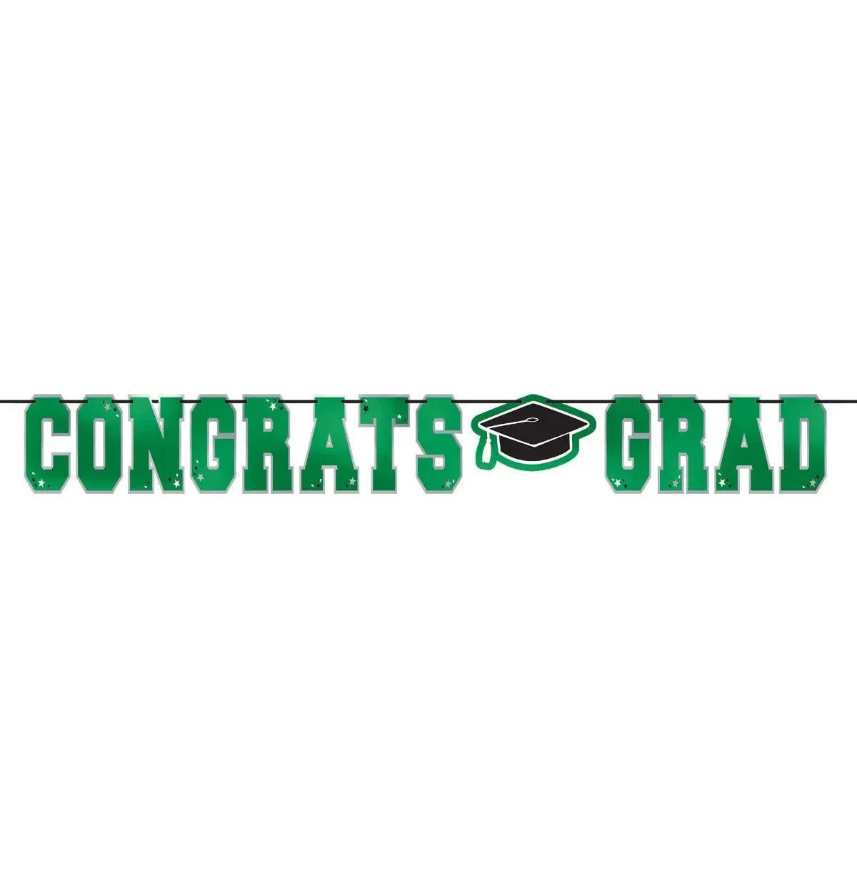 School Spirit Large Foil Letter Banner - Green