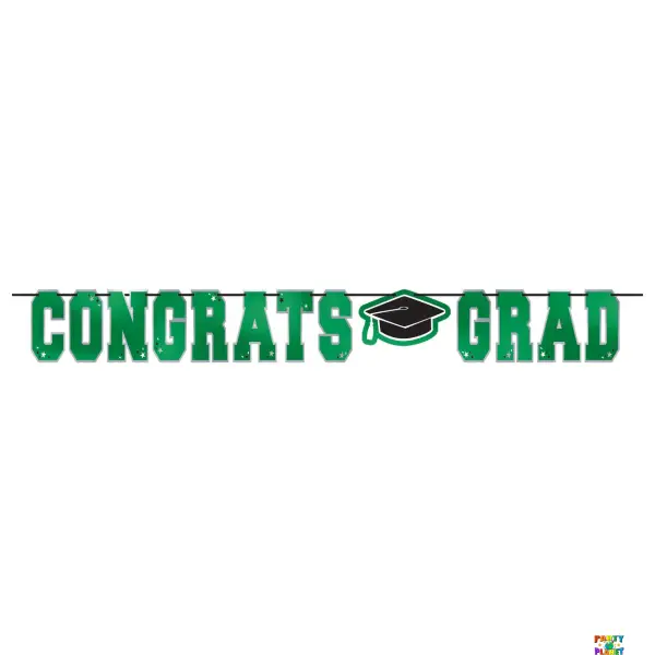 School Spirit Large Foil Letter Banner - Green