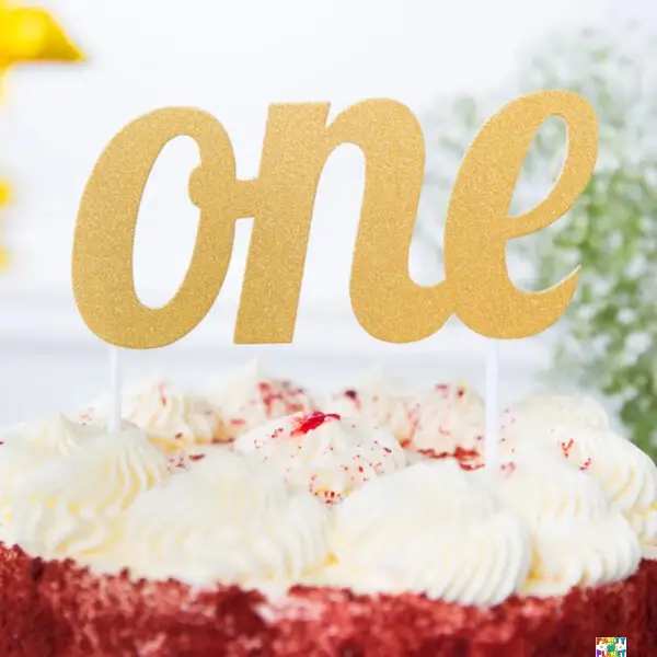 Gold One Cake Topper