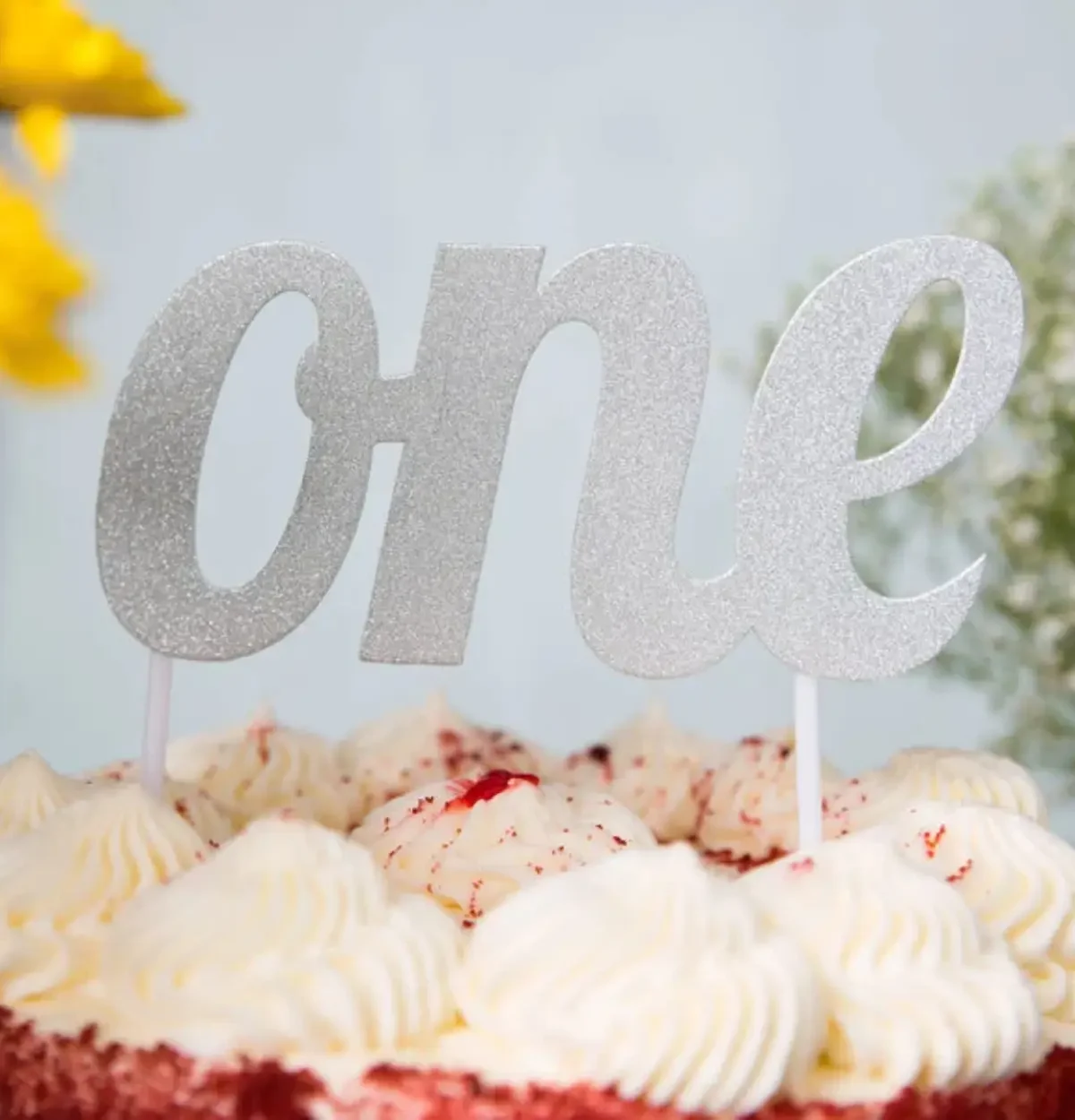 Silver One Cake Topper