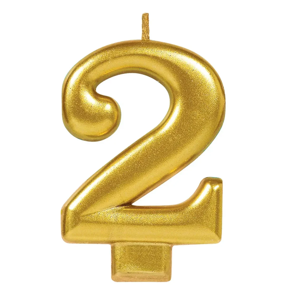 Metallic Gold Numeral 2 Candle