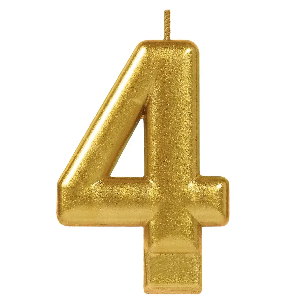 Numeral #4 Metallic Candle - Gold