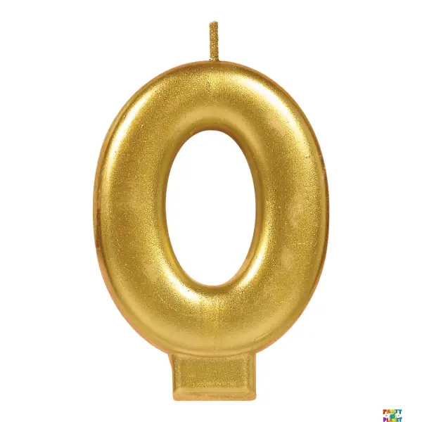 Numeral #0 Metallic Candle - Gold