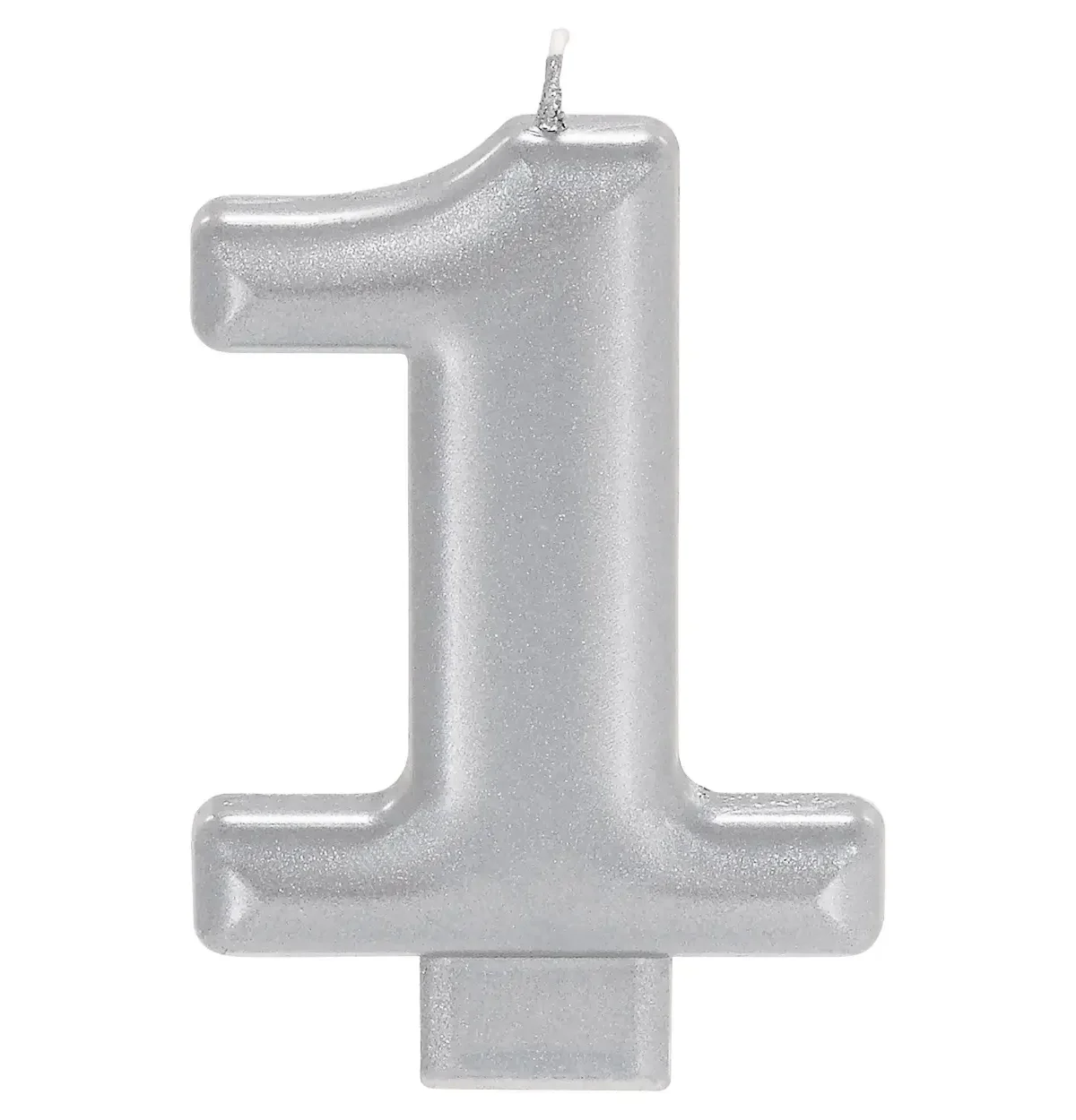 Numeral Metallic Candle #1 - Silver*