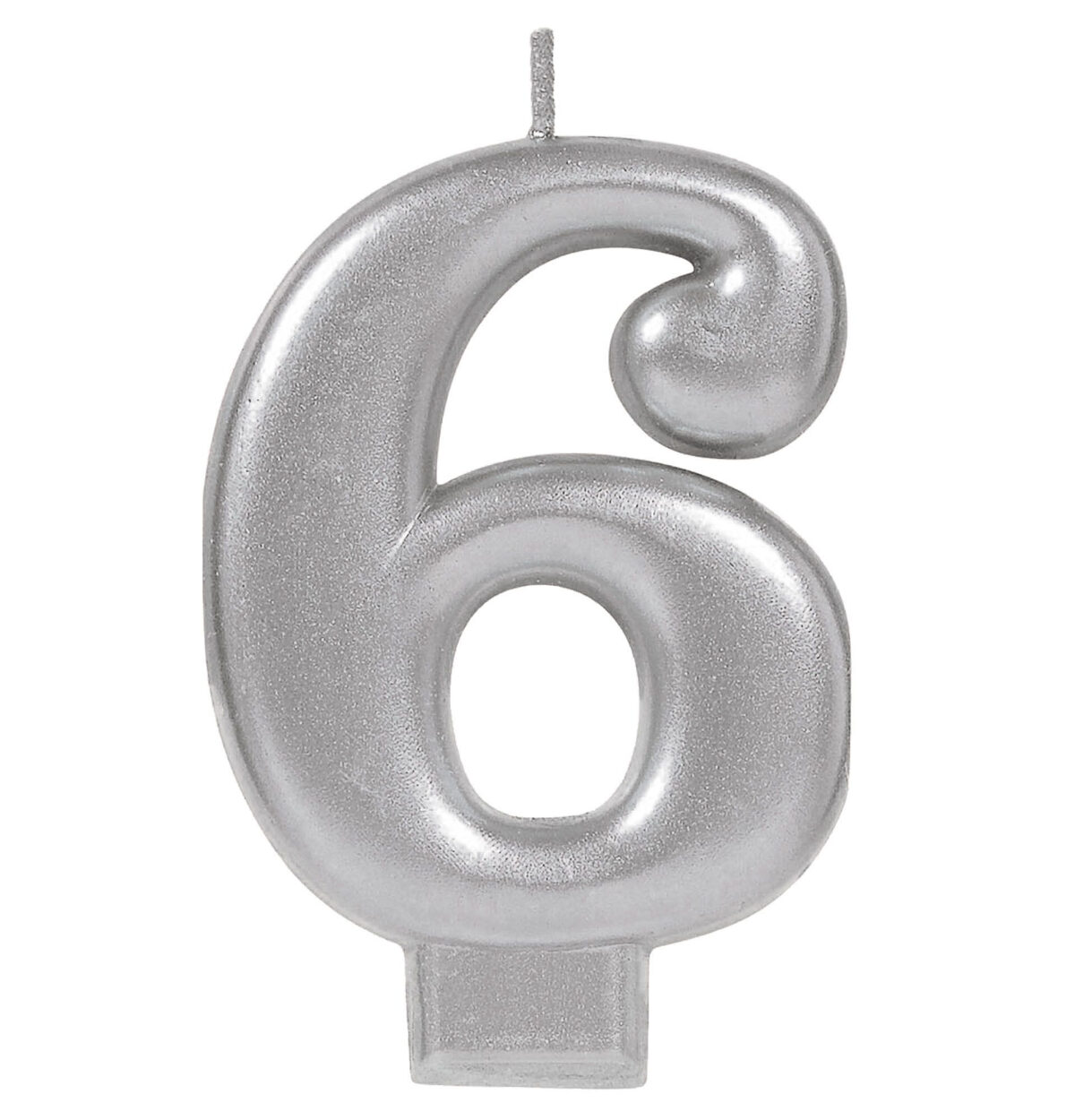 Numeral Metallic Candle #6 - Silver*