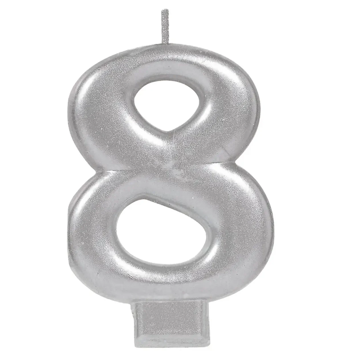 Numeral Metallic Candle #8 - Silver