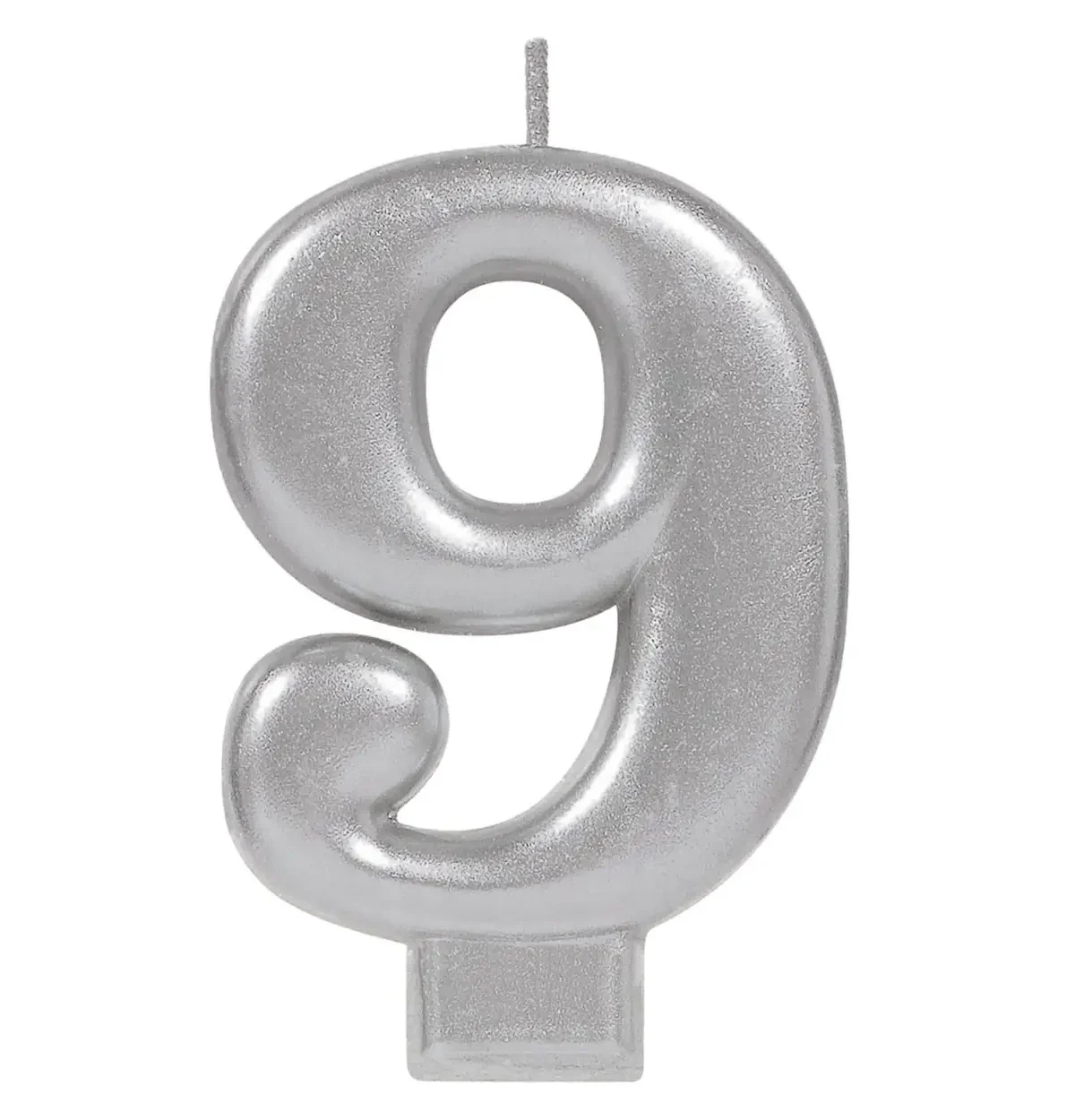 Numeral Metallic Candle #9 - Silver*
