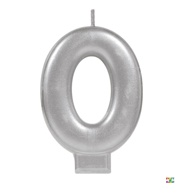 Numeral Metallic Candle #0 - Silver