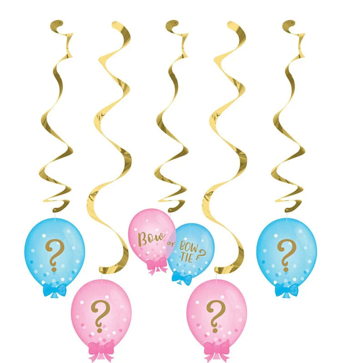 5CT. BALLOONS GENDER REVEAL DIZZY DANGLERS