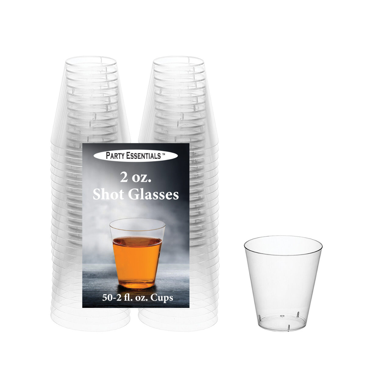 2 OZ. SHOT GLASSES CLEAR 50 CT.