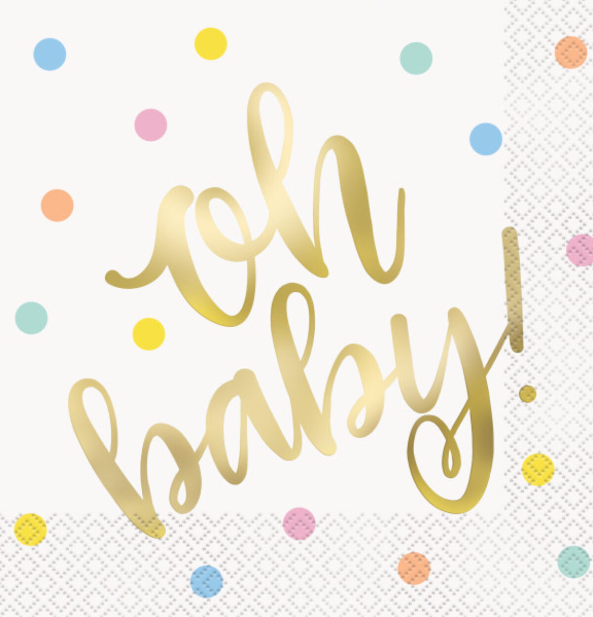 Oh Baby Gold Baby Shower Lunch Napkins 16ct. - Foil Stamped