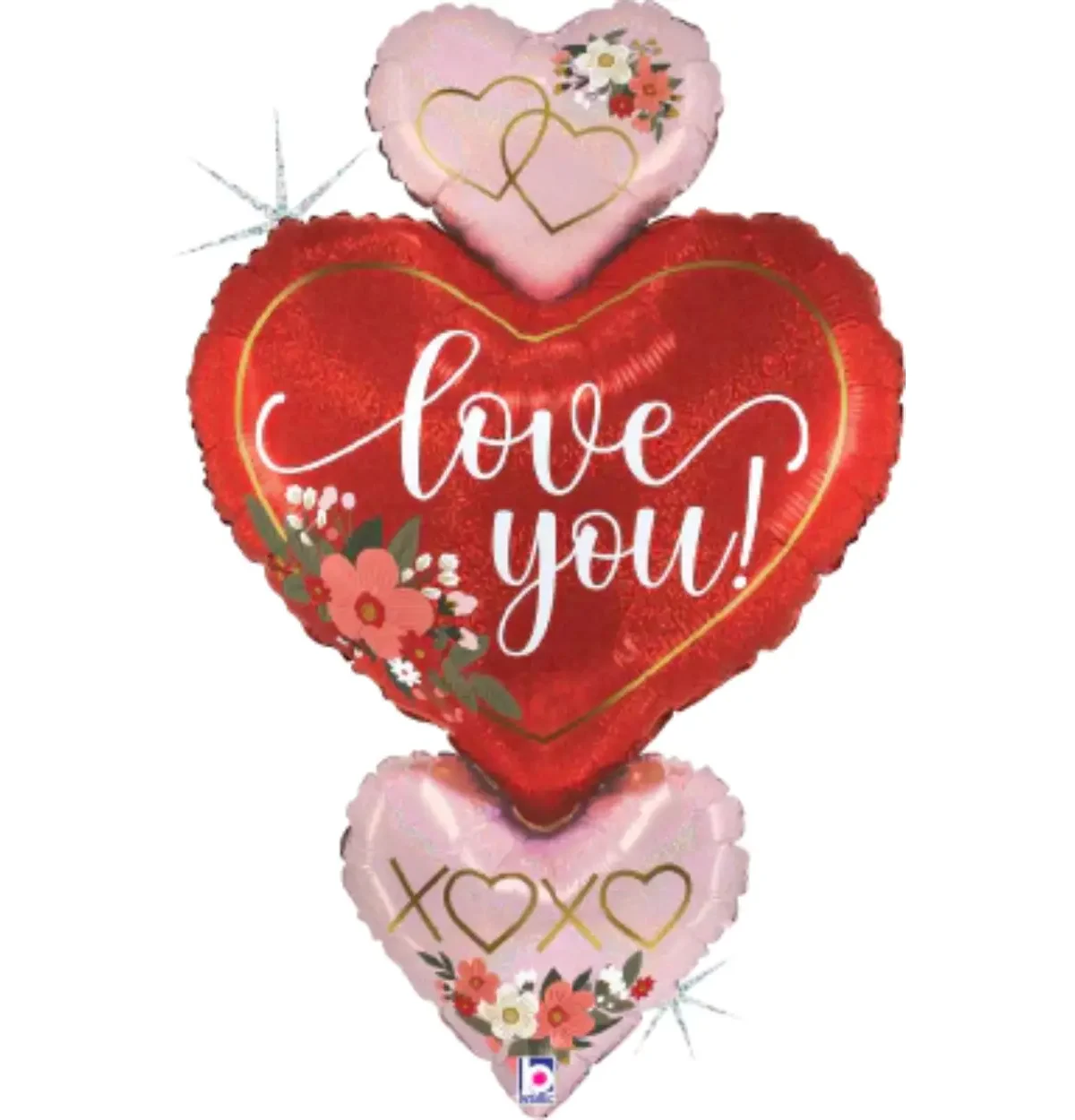 30" Floral Love Heart Trio Balloon #371