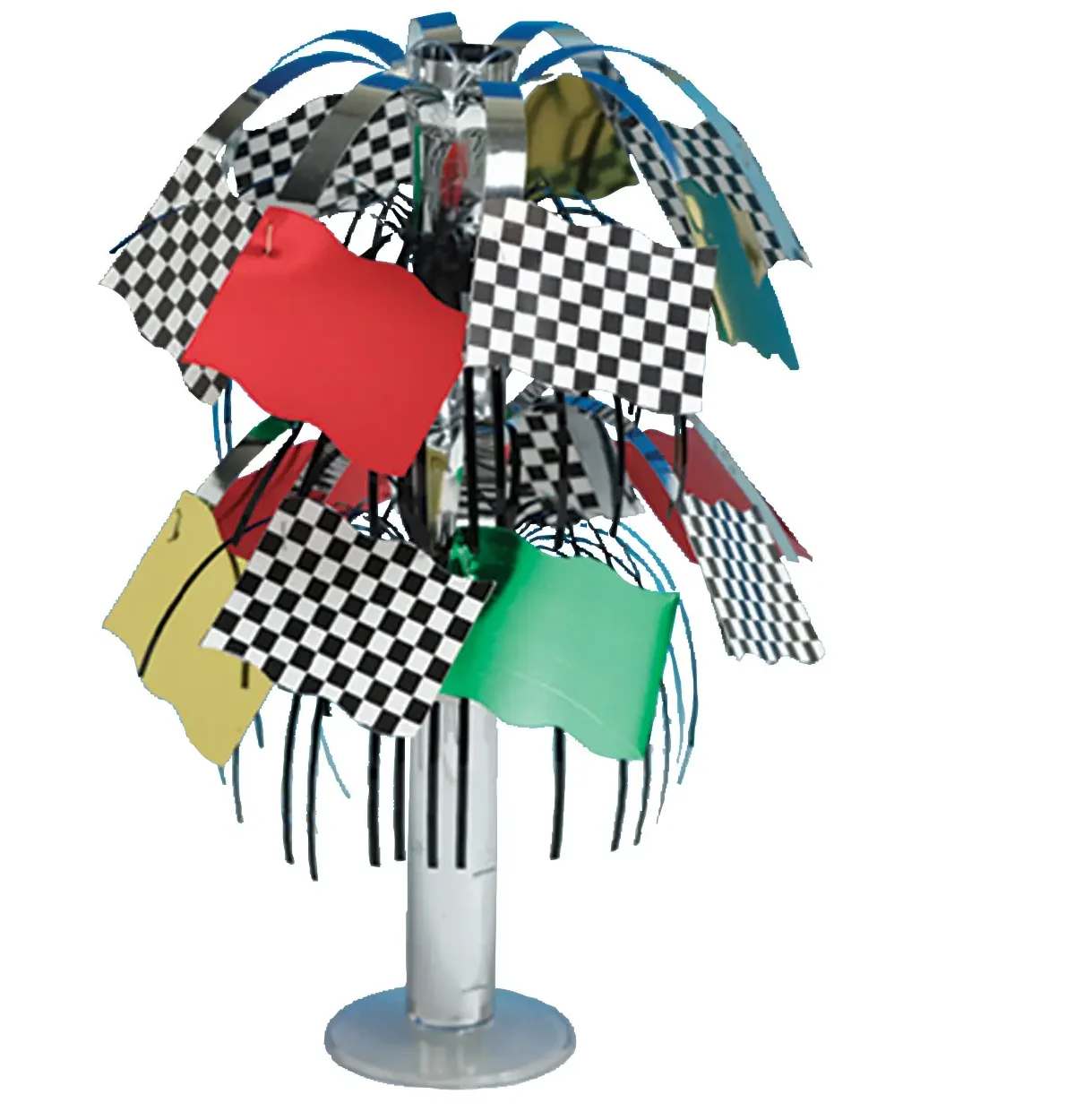 SMALL MINI RACE FLAGS FOIL CENTERPIECE 1CT.