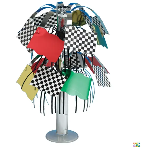 SMALL MINI RACE FLAGS FOIL CENTERPIECE 1CT.