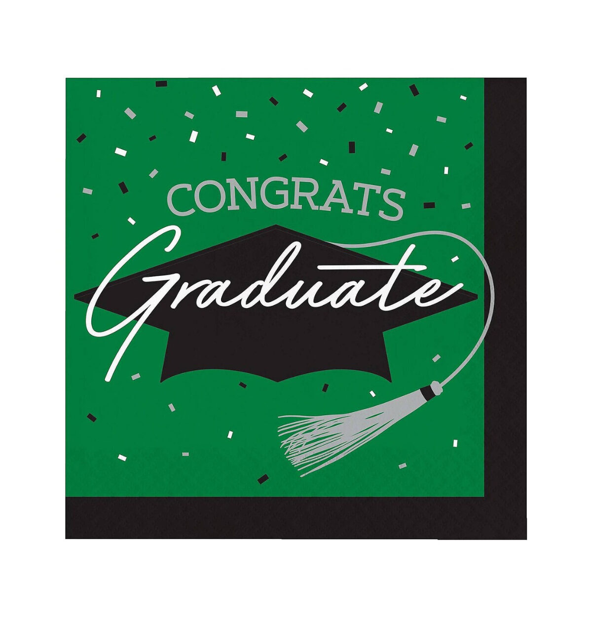SCHOOL SPIRIT EMERALD GREEN BEVERAGE NAPKIN 36CT. 2PLY