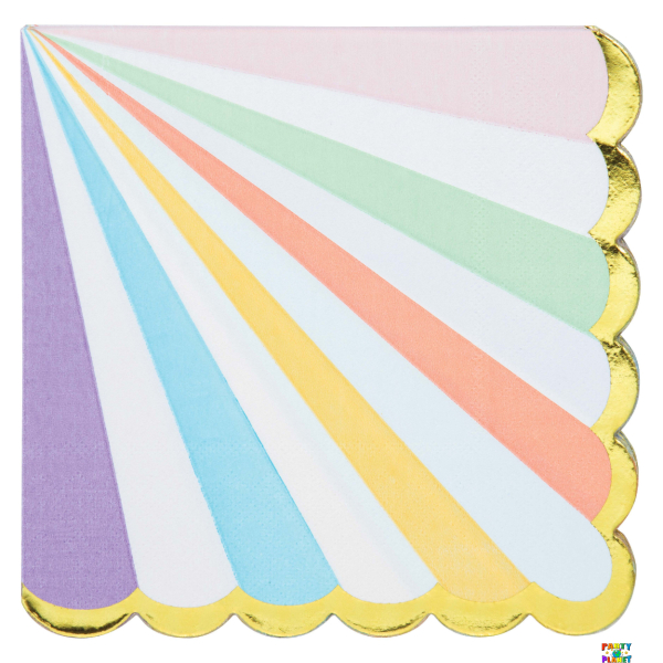 Pastel Celebrations Scalloped Lunch Napkins 16ct
