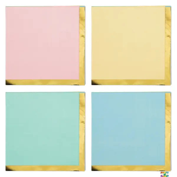 Pastel Celebrations Foil-Lined Beverage Napkins 16ct.