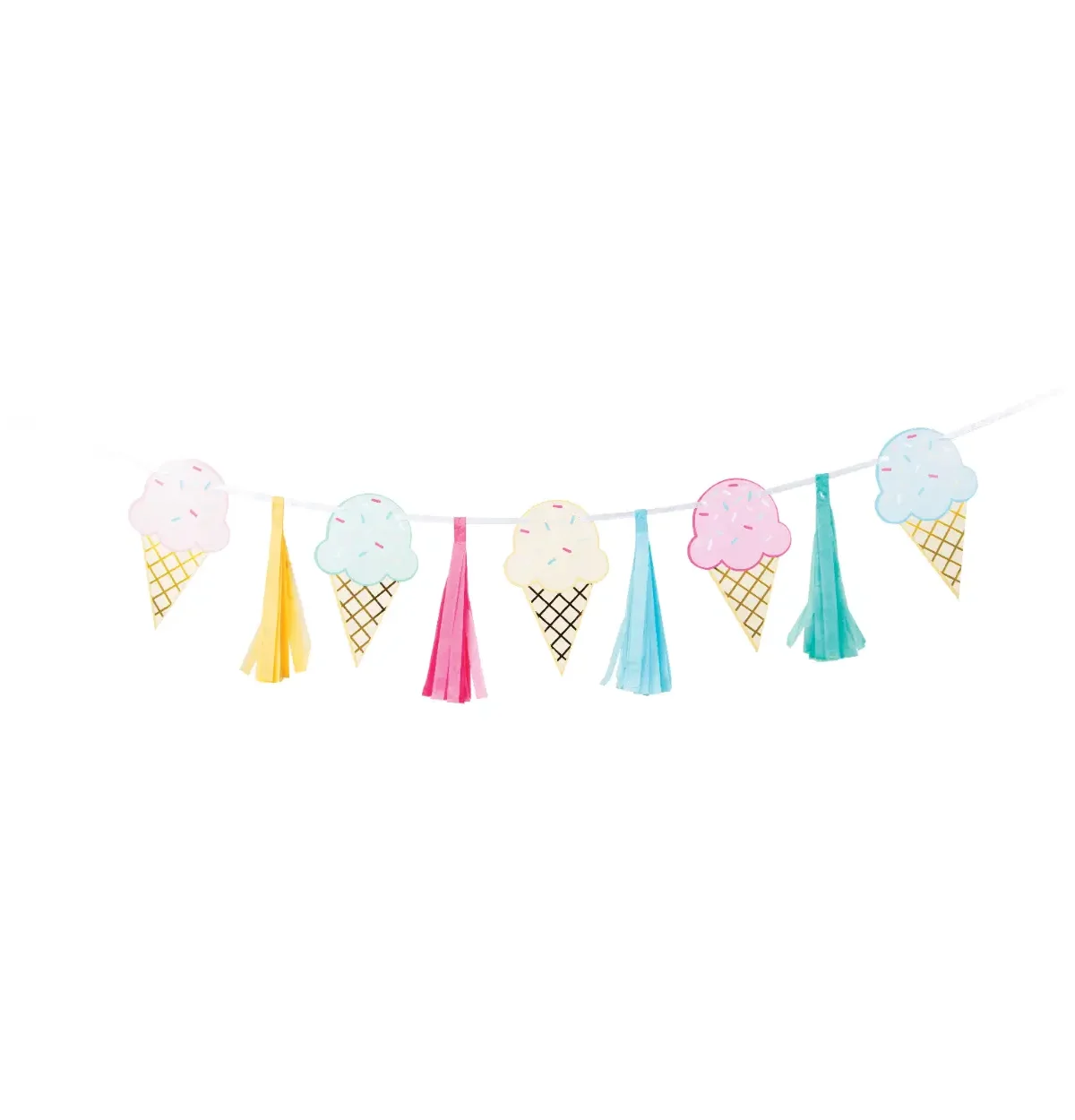 FOIL ICE CREAM BANNER SHAPE TASSEL 1CT