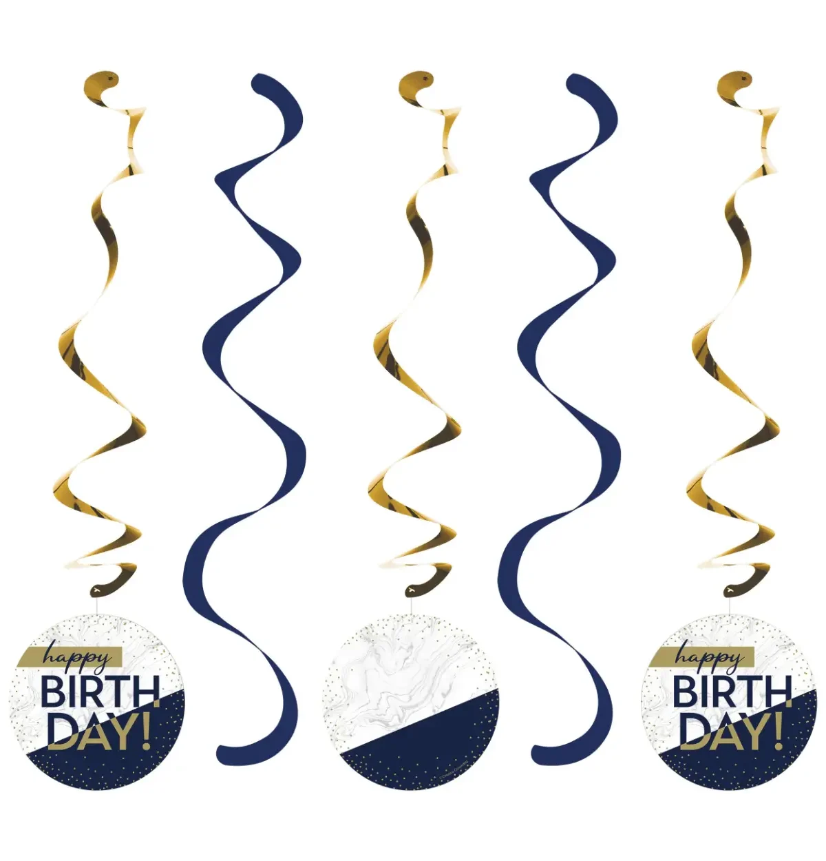 Navy & Gold Dizzy Danglers 5ct.