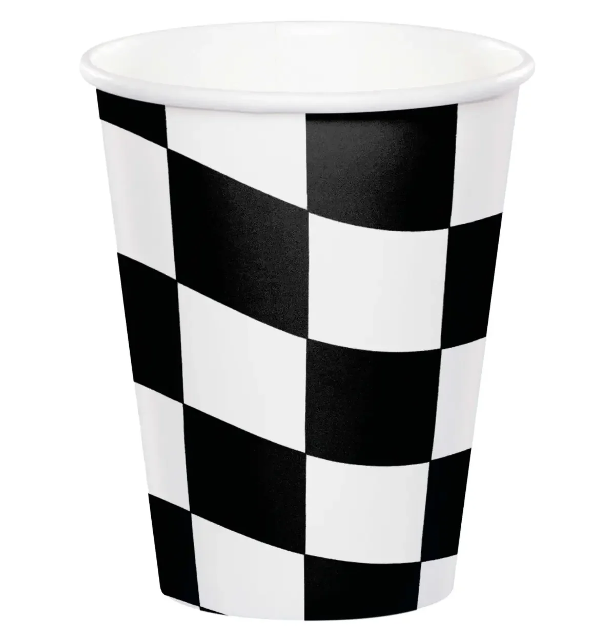 Black White Check 9oz Cups 8ct.
