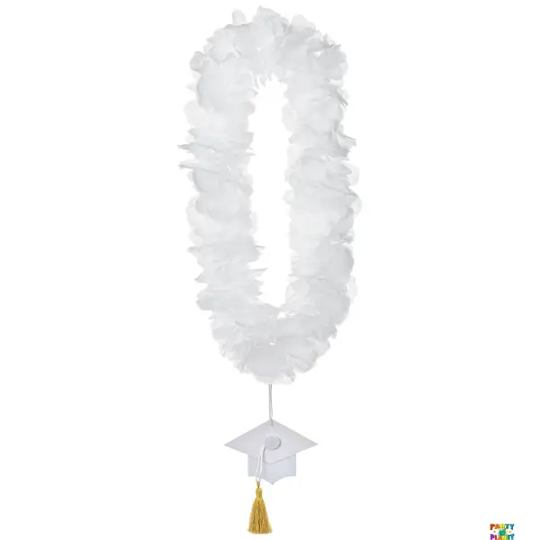 Grad School Spirit Lei - White