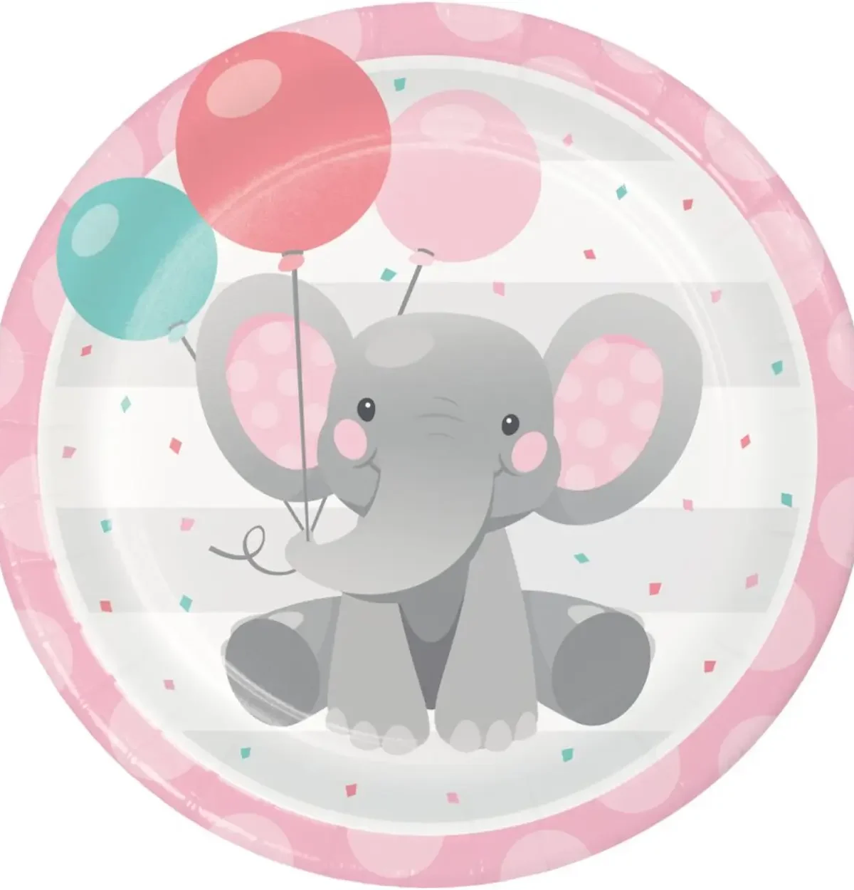 Enchanting Elephant 9" Plates 8CT. - Girl