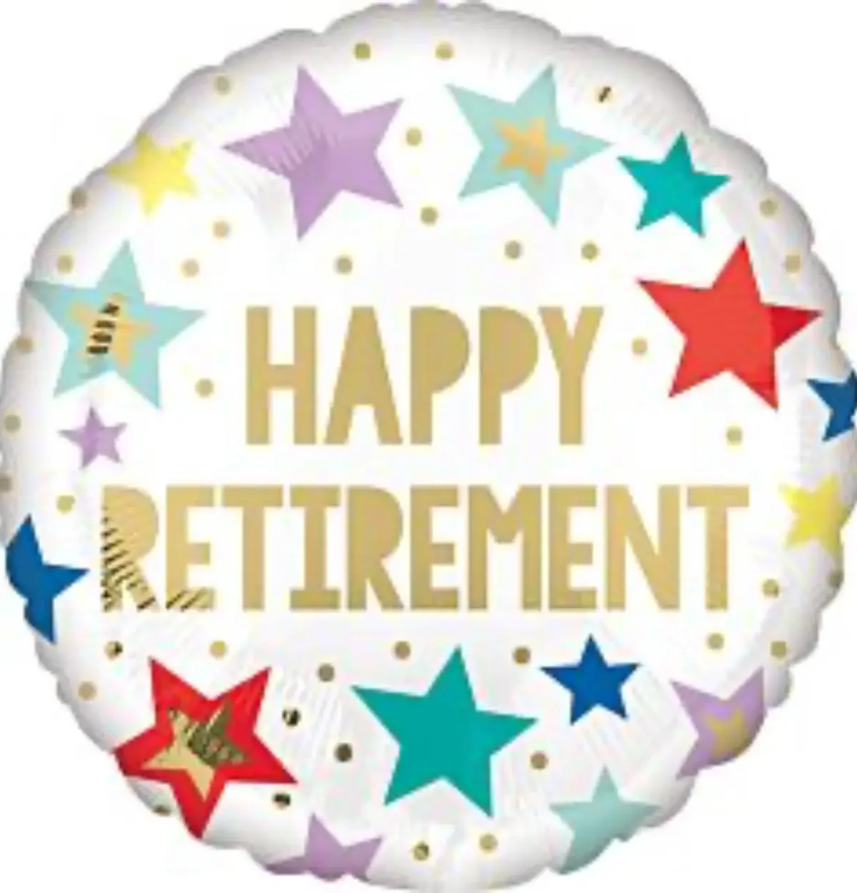 18" Retirement White Stars Balloon #200