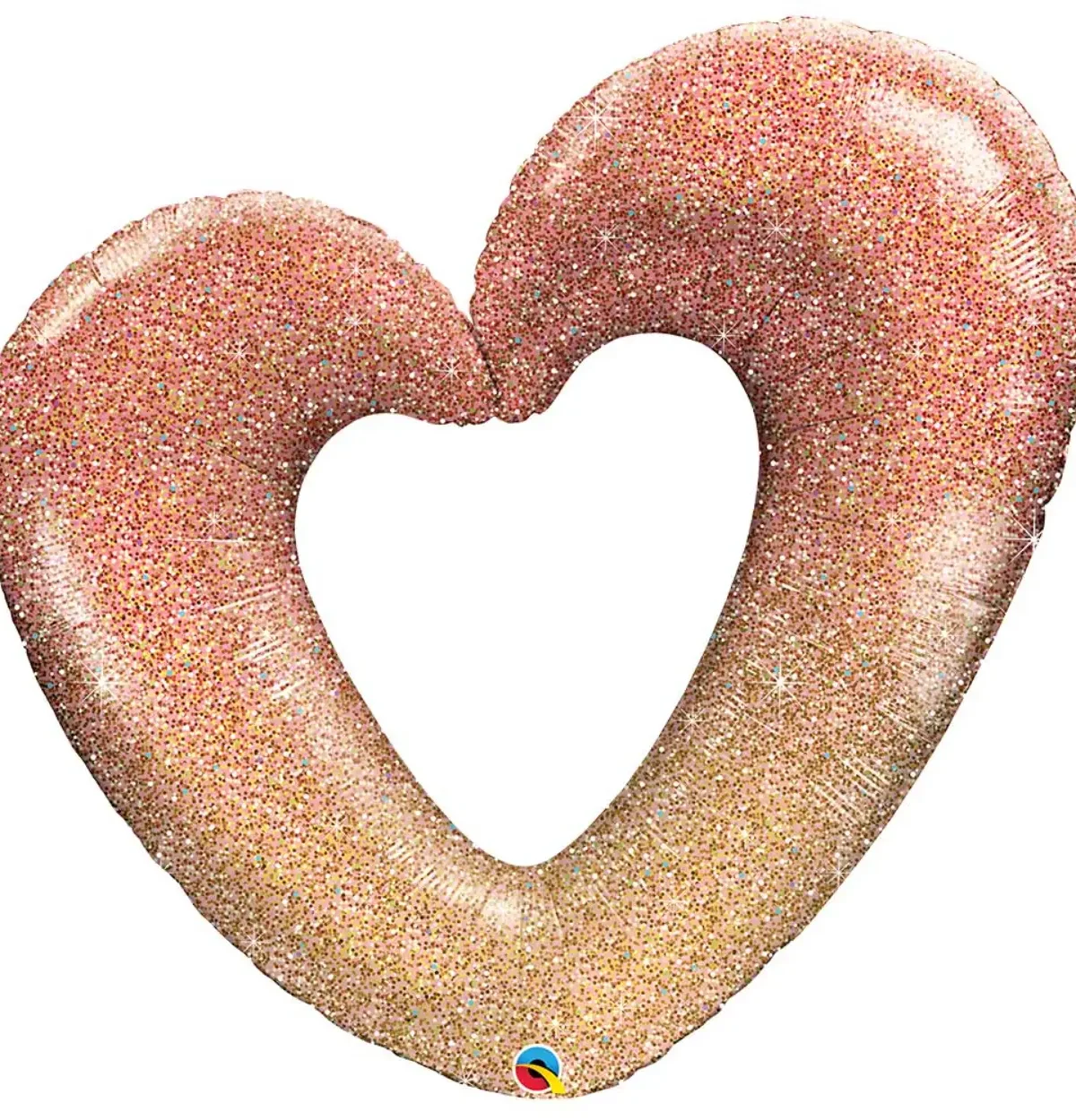 42" Rose Gold Glitter Ombr Heart Balloon #382