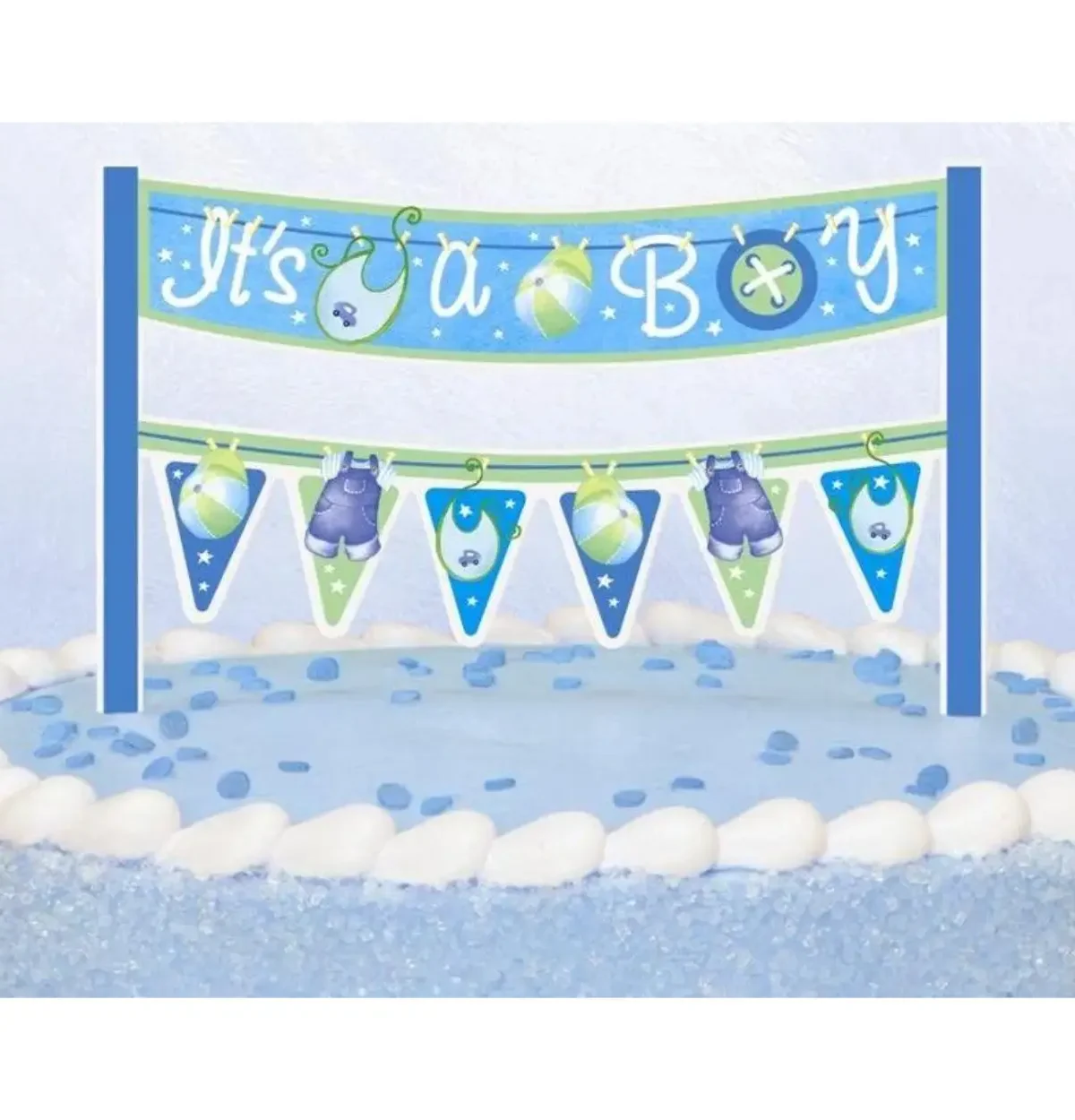 Blue Clothesline Cake Banner