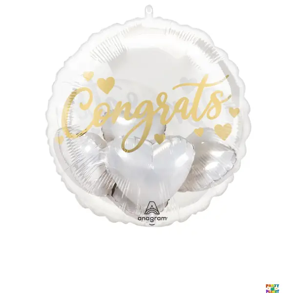 20" Congrats with Hearts Balloon