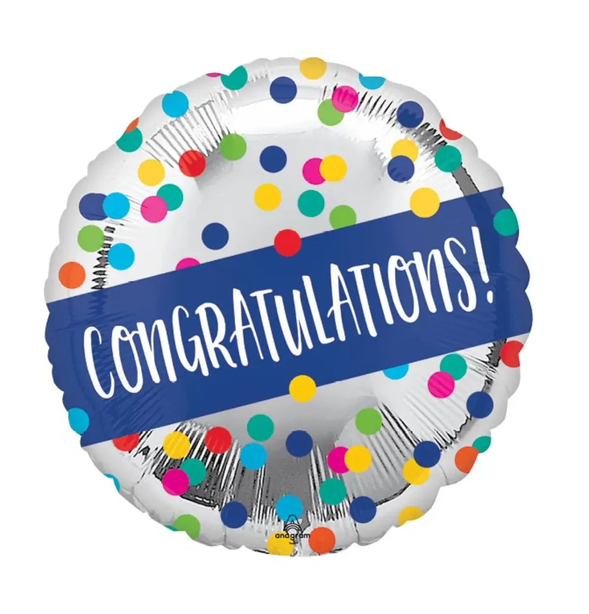 17" Congrats Silver Dots Balloon #271
