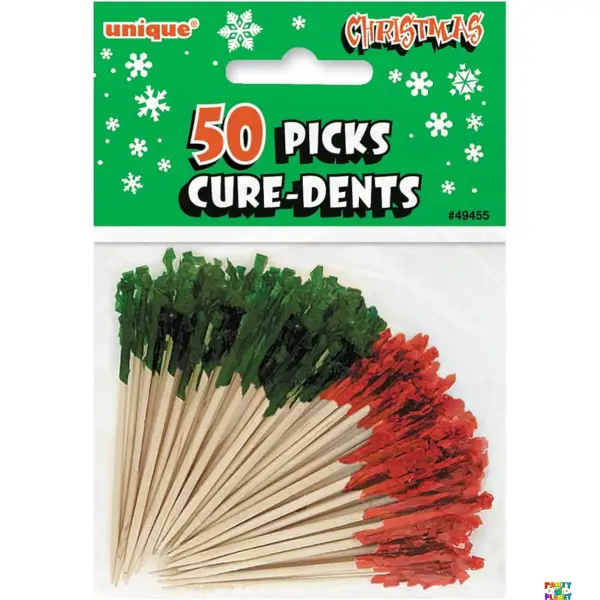50CT RED/GREEN FRILL PICKS