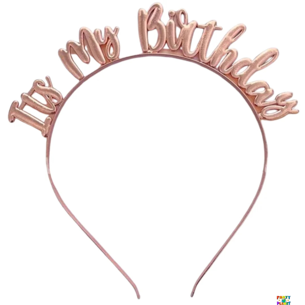 Its My Birthday Rose Gold Headband
