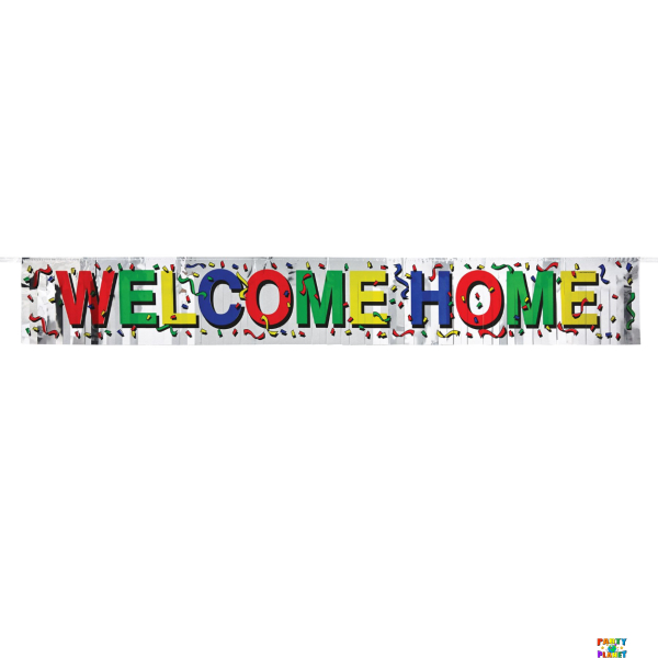 Metallic Welcome Home Fringe Banner