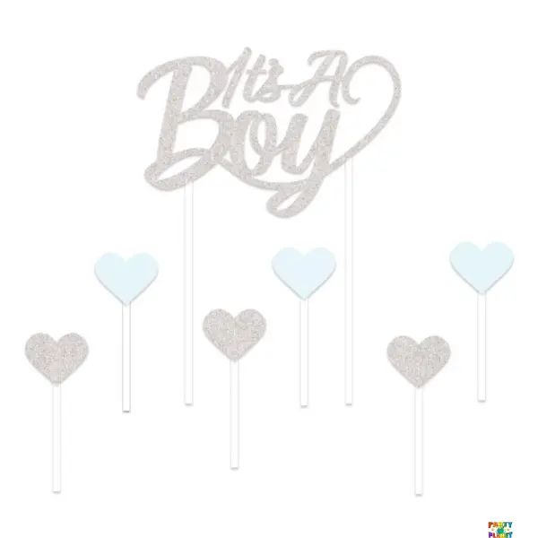 It's A Boy Cake and Cupcake Topper