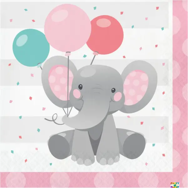 Enchanting Elephant 2P Lunch Napkins 16CT. - Girl