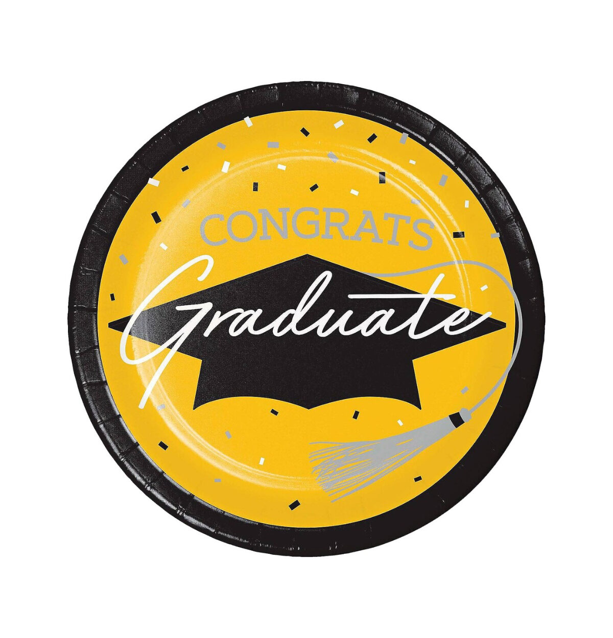 SCHOOL SPIRIT SCH BUS YELLOW PLATE 9IN 18CT.