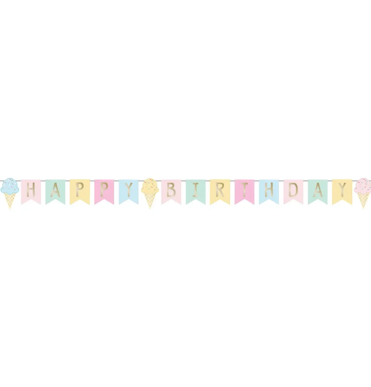 FOIL ICE CREAM BANNER SHAPE RIBBON 1ct.