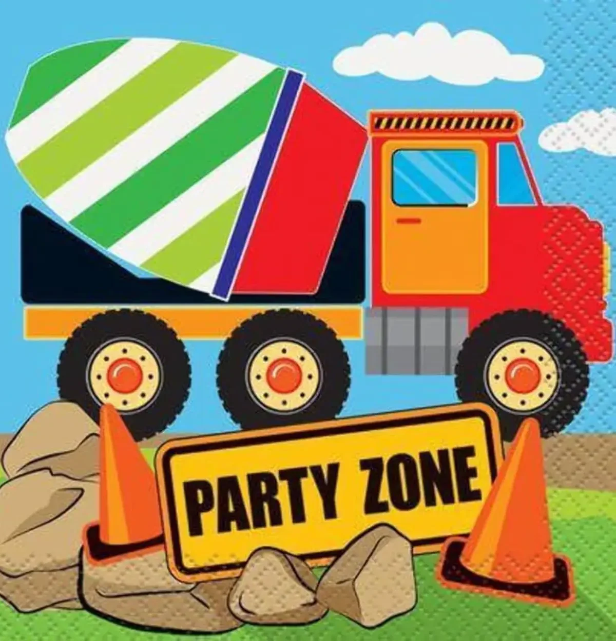 Construction Party Beverage Napkins 16ct